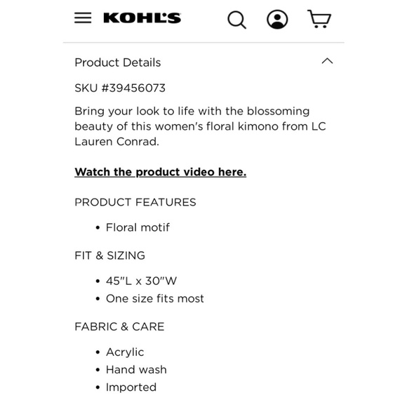 LAST ONE📍 Lauren Conrad Blush Floral Motif Kimono - Picture 5 of 5